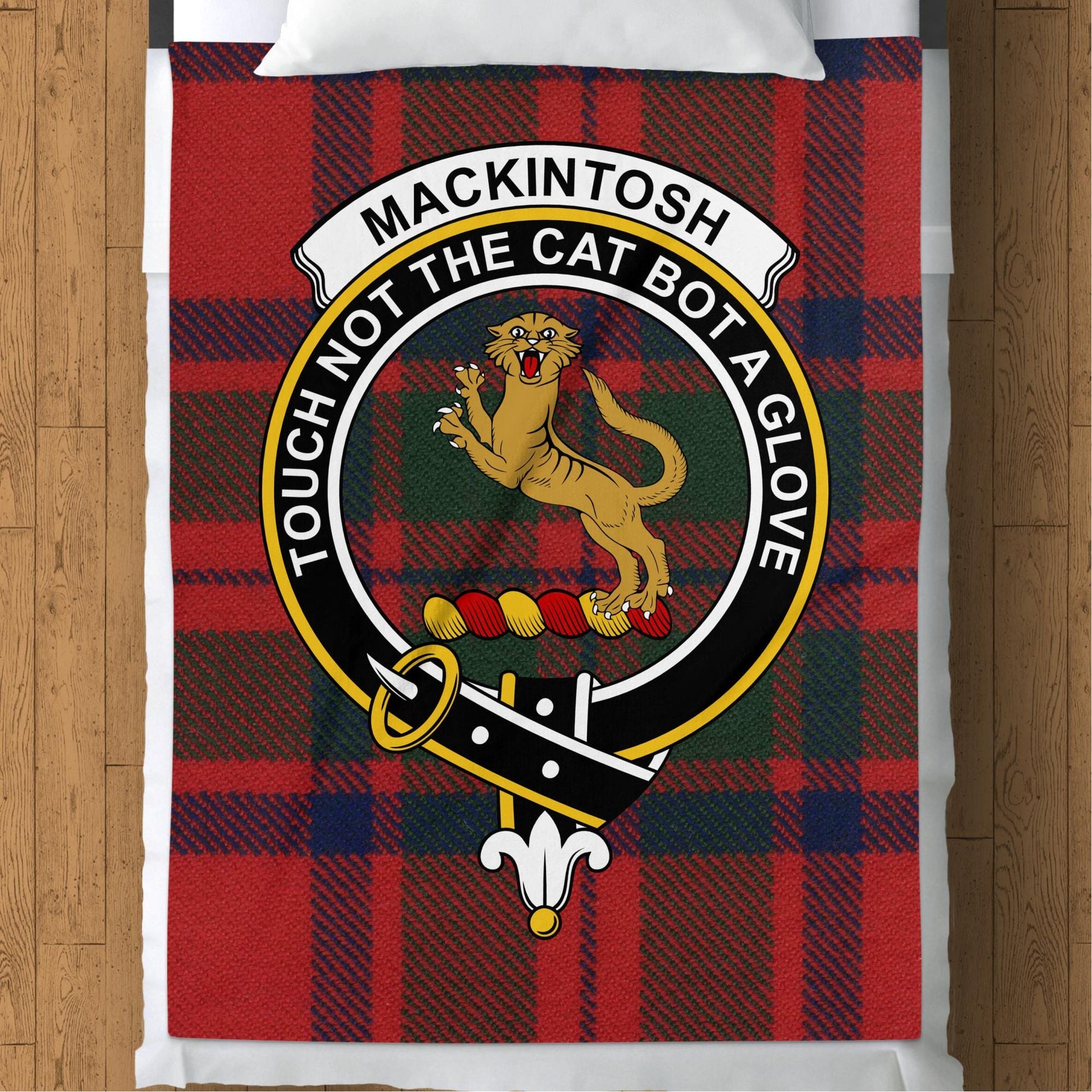 Scottish Clan Mackintosh Crest Tartan Blanket