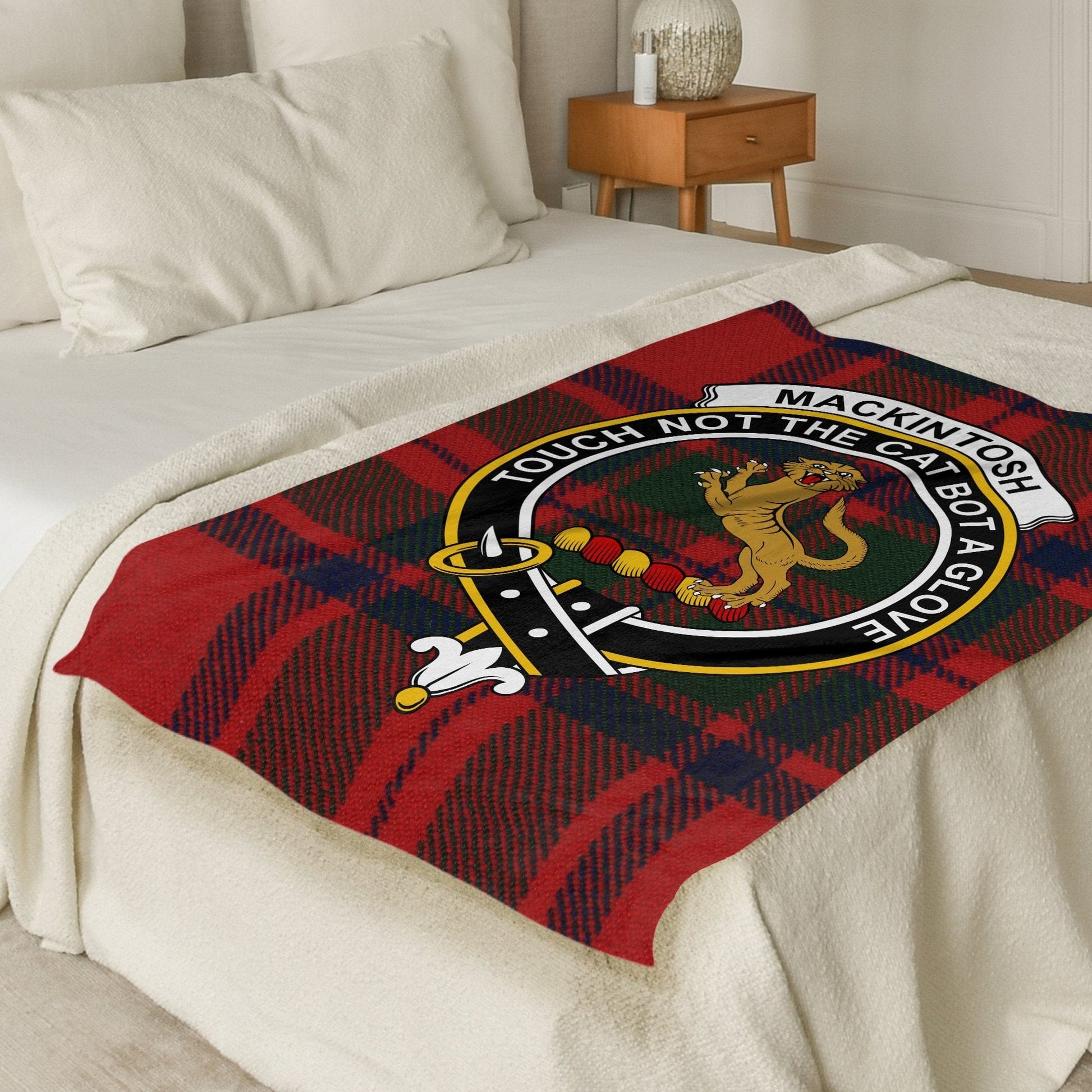 Scottish Clan Mackintosh Crest Tartan Blanket