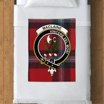 Scottish Clan Maclaine Crest Tartan Blanket