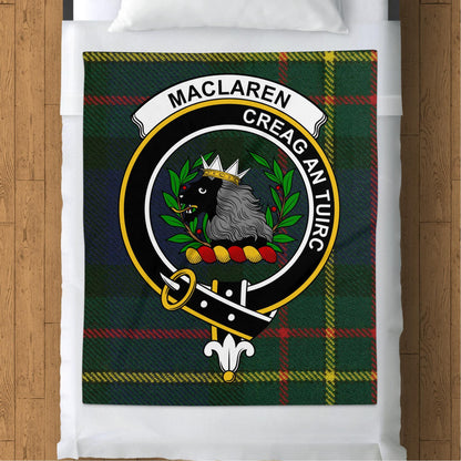 Scottish Clan MacLaren Crest Tartan Blanket