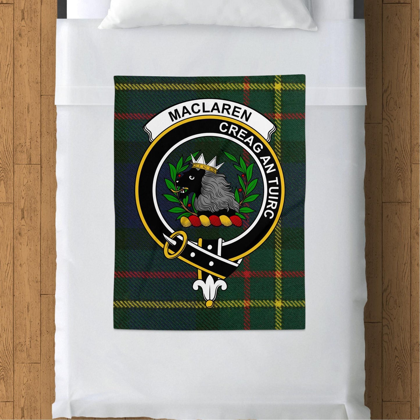 Scottish Clan MacLaren Crest Tartan Blanket