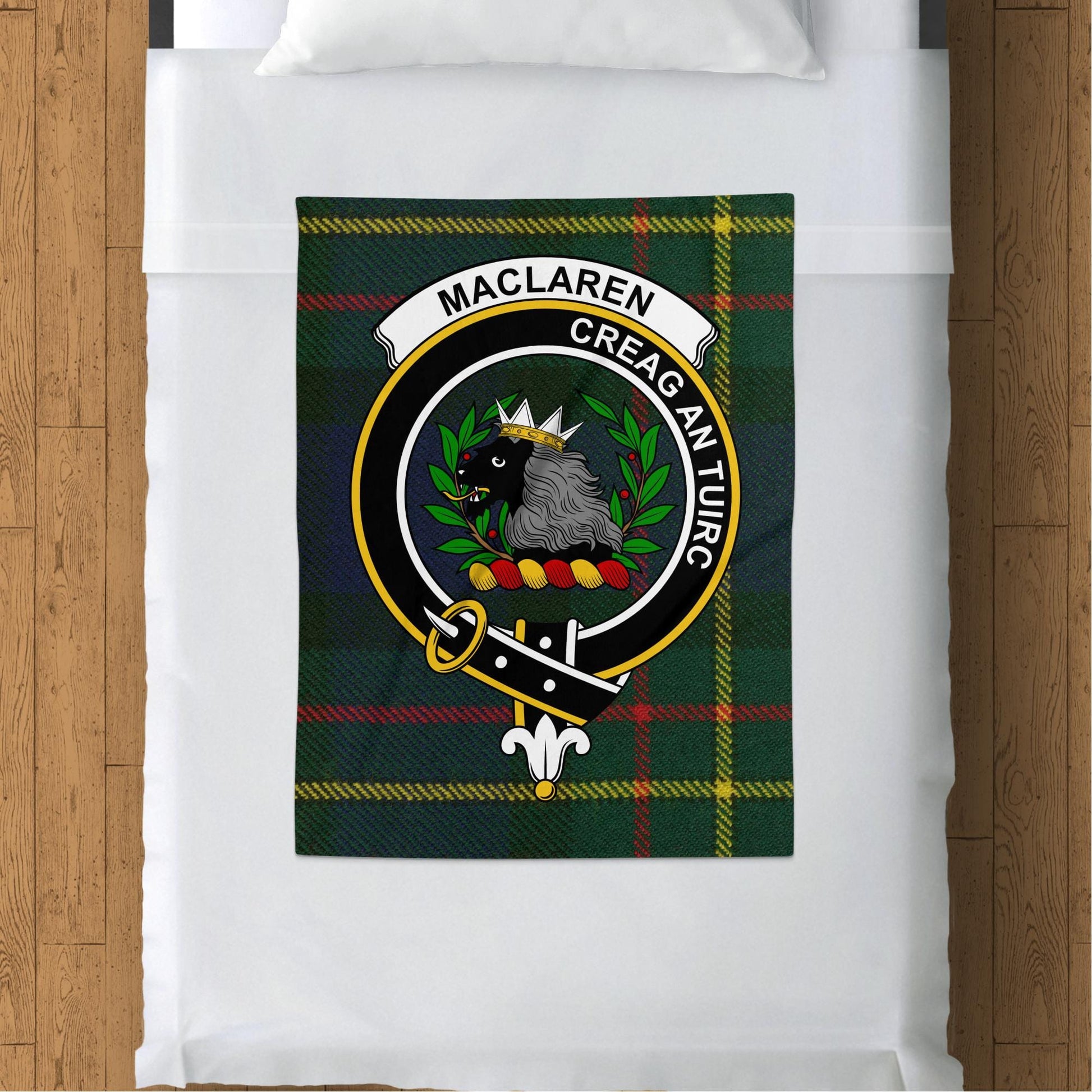 Scottish Clan MacLaren Crest Tartan Blanket