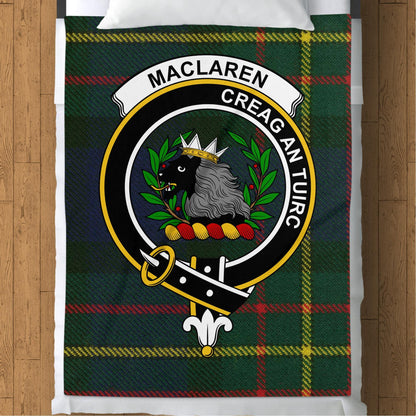 Scottish Clan MacLaren Crest Tartan Blanket