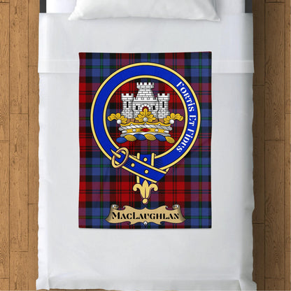 Scottish Clan MacLaughlan Crest Tartan Blanket