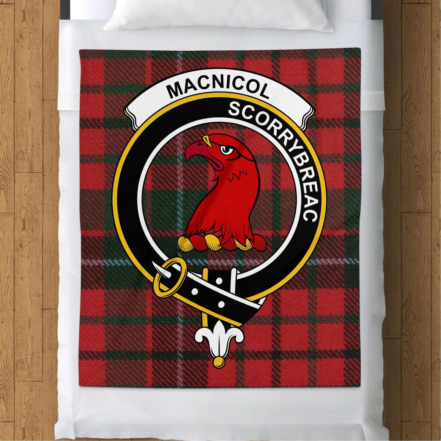 Scottish Clan MacNicol Tartan Design Throw Blanket