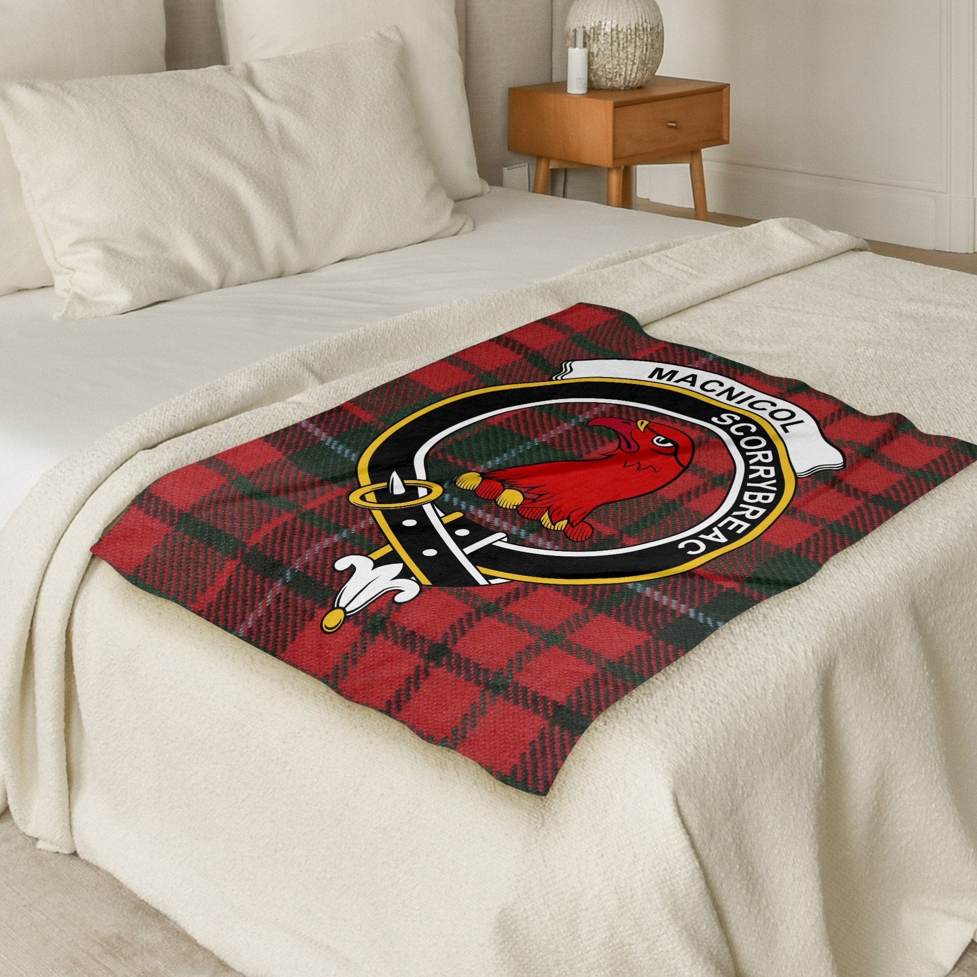 Scottish Clan MacNicol Tartan Design Throw Blanket