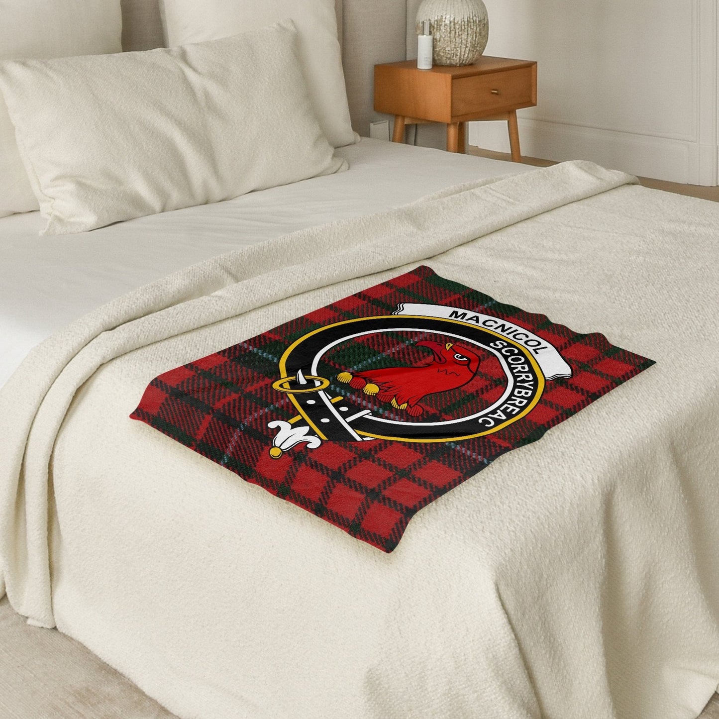 Scottish Clan MacNicol Tartan Design Throw Blanket