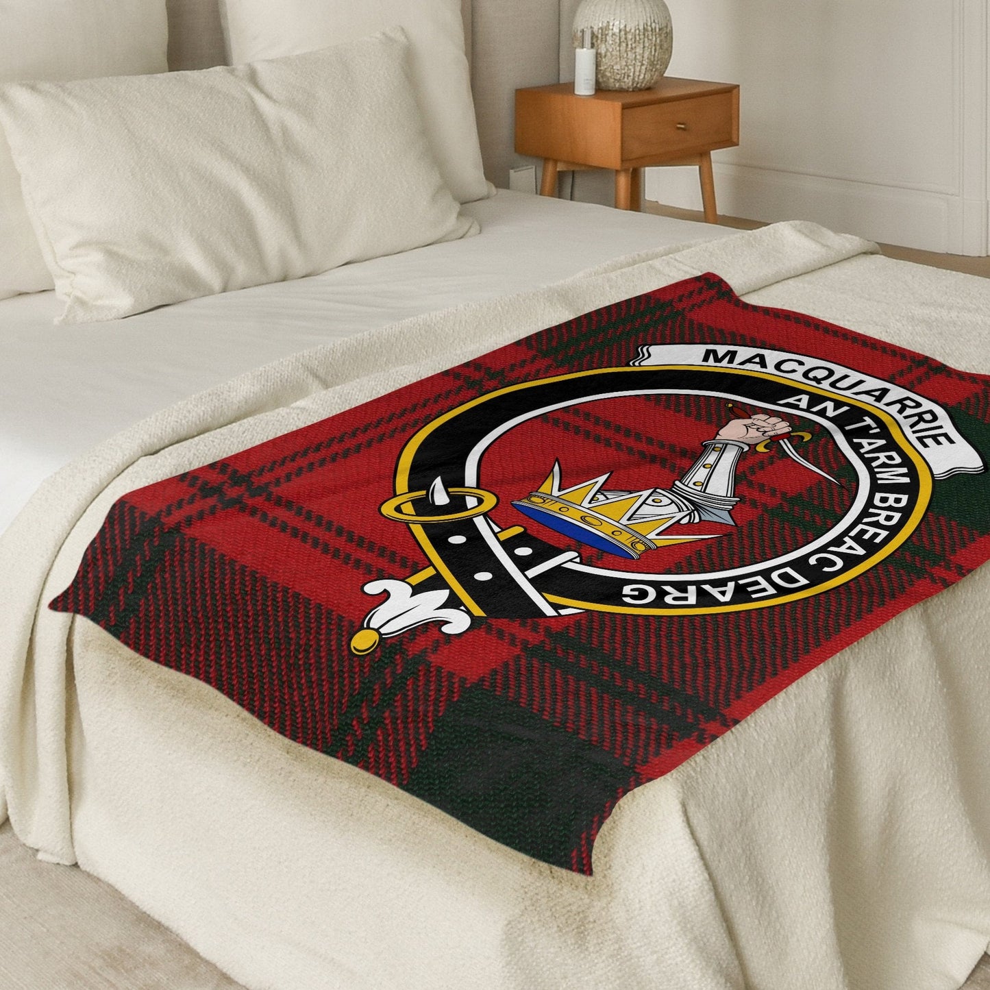 Scottish Clan Macquarrie Tartan Throw Blanket