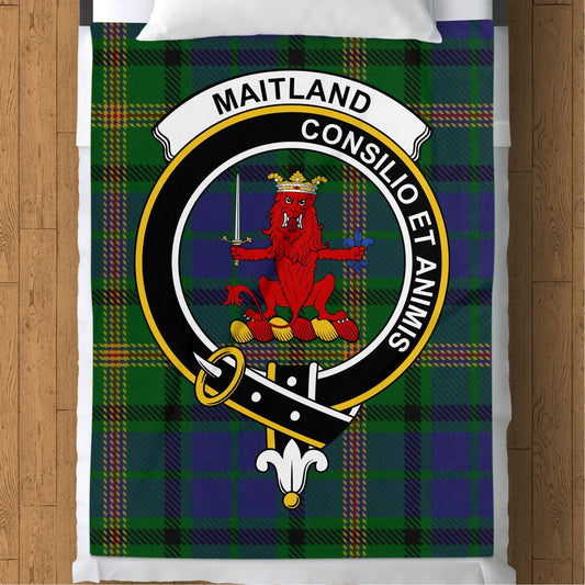 Scottish Clan Maitland Tartan Throw Blanket