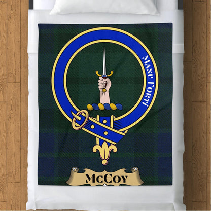 Scottish Clan McCoy Crest Tartan Blanket