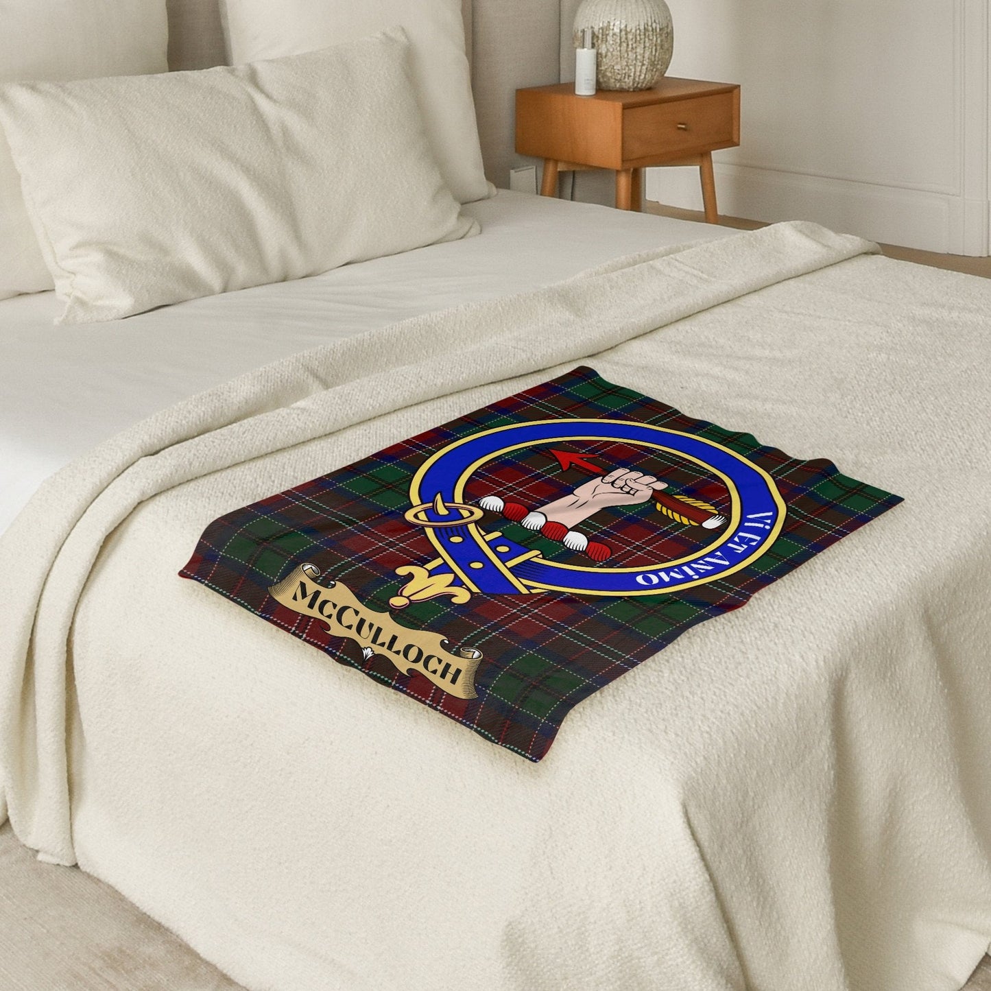 Scottish Clan McCulloch Crest Tartan Blanket