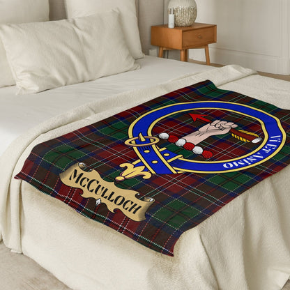 Scottish Clan McCulloch Crest Tartan Blanket