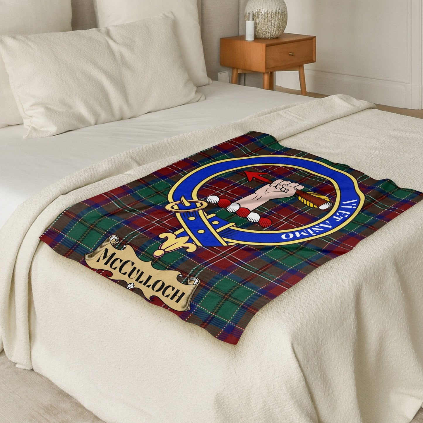 Scottish Clan McCulloch Crest Tartan Blanket