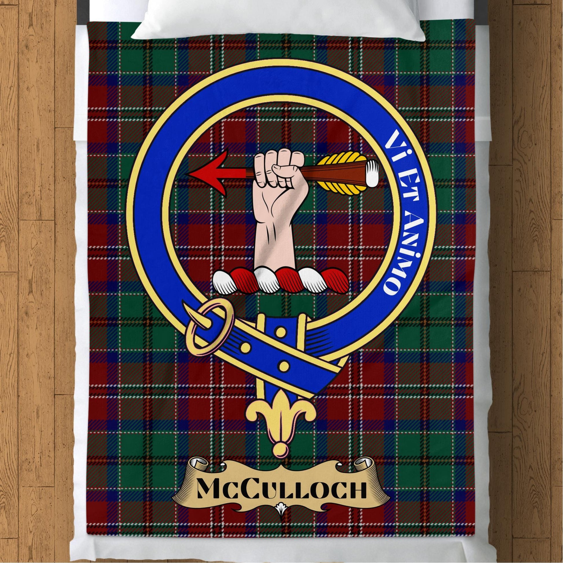 Scottish Clan McCulloch Crest Tartan Blanket