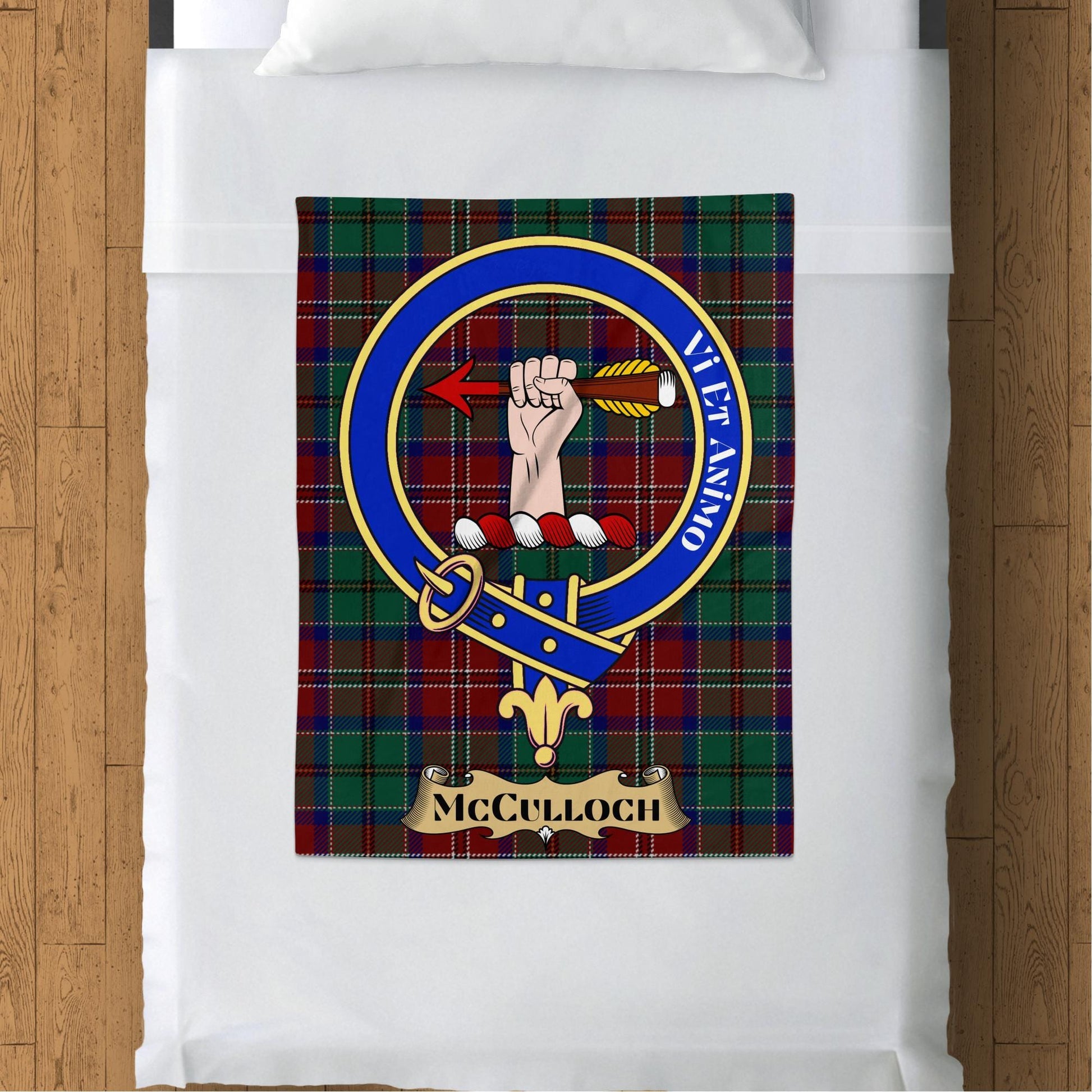 Scottish Clan McCulloch Crest Tartan Blanket