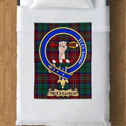 Scottish Clan McCulloch Crest Tartan Blanket