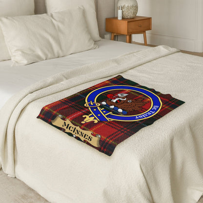 Scottish Clan McInnes Crest Tartan Blanket