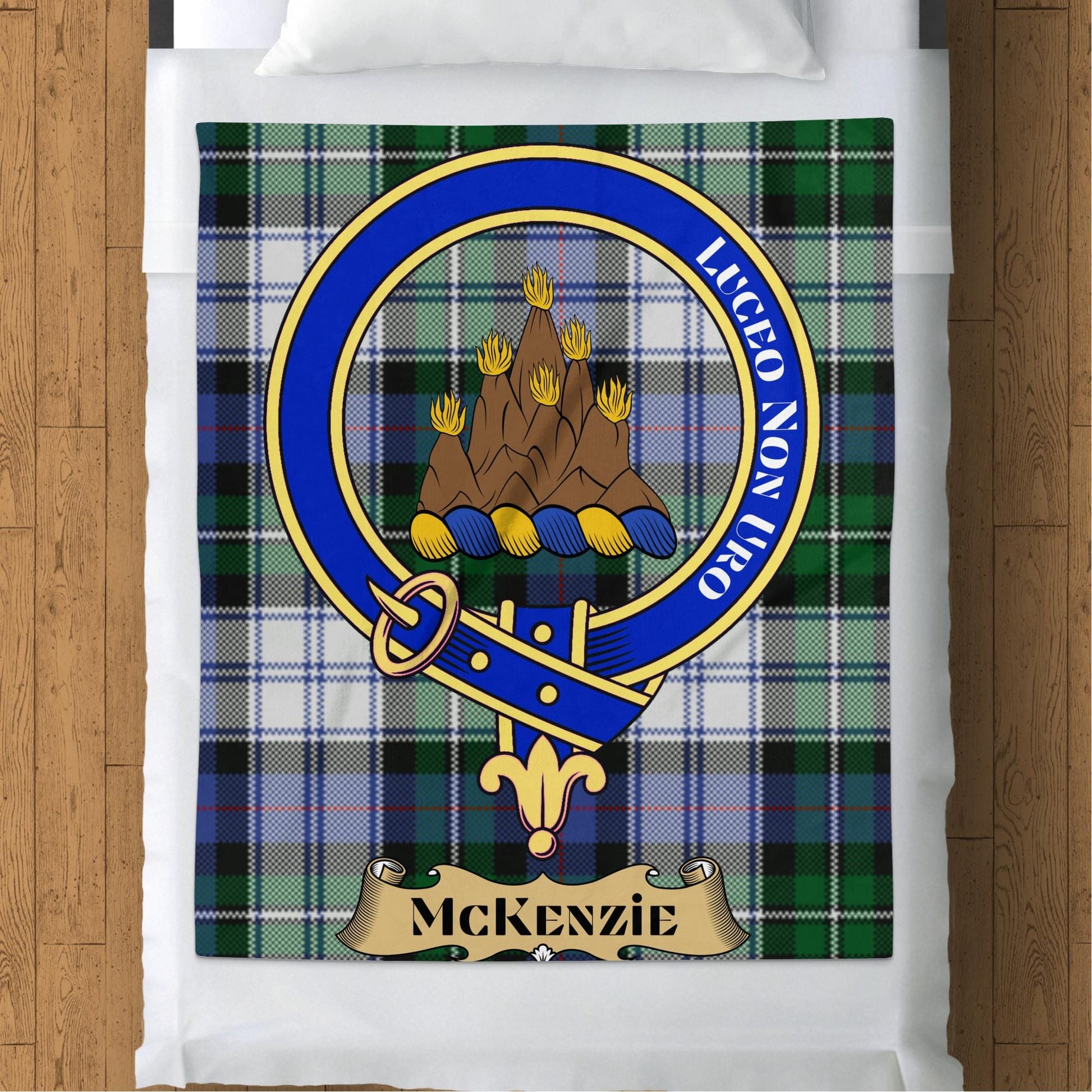 Scottish Clan McKenzie Crest Tartan Blanket