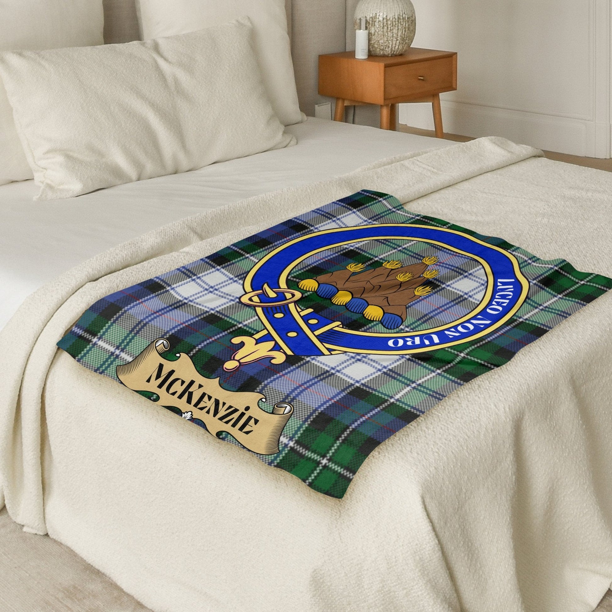 Scottish Clan McKenzie Crest Tartan Blanket