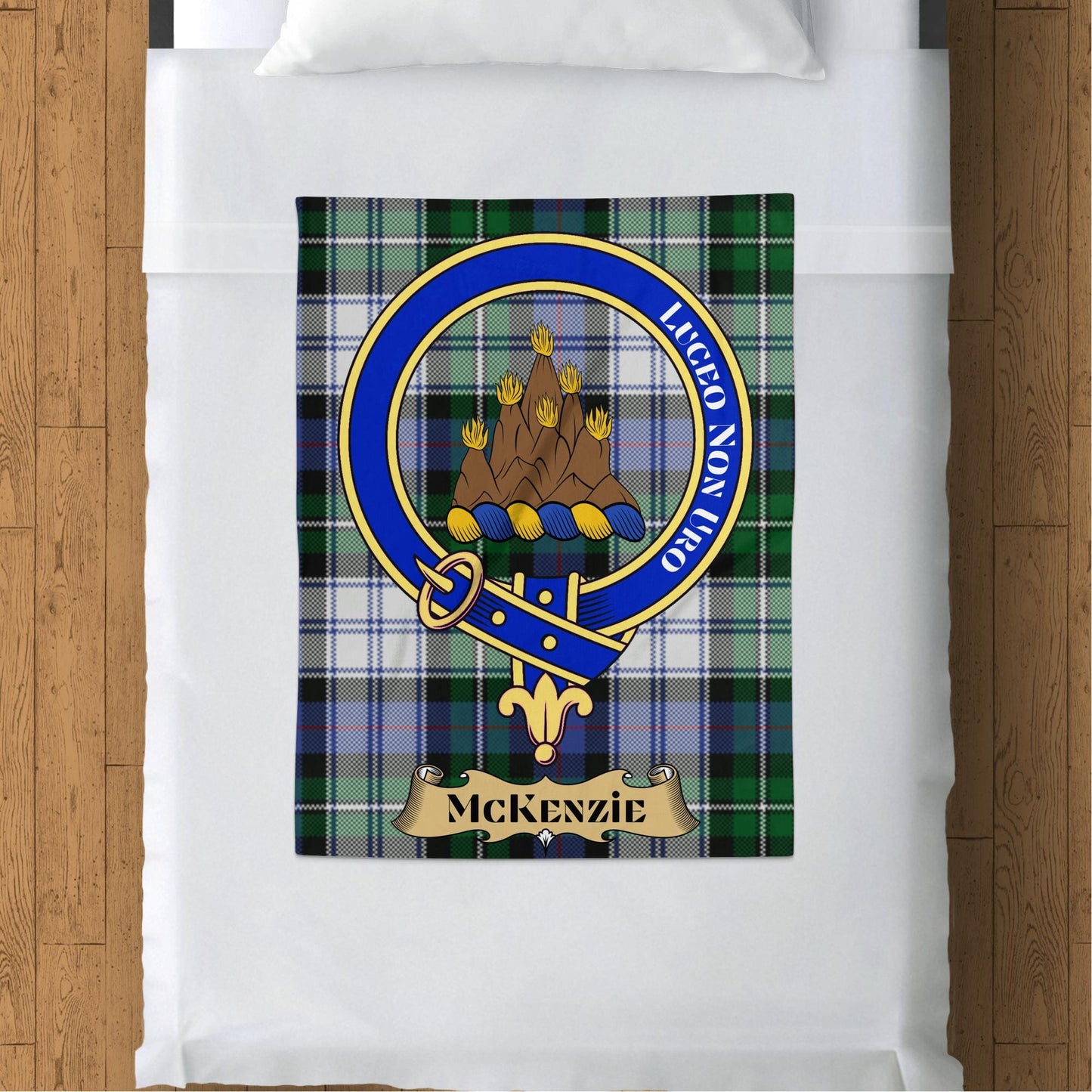 Scottish Clan McKenzie Crest Tartan Blanket