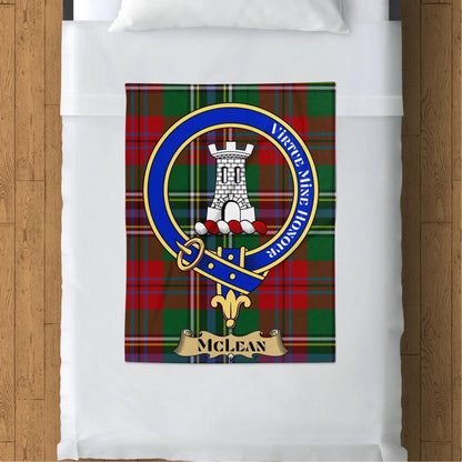 Scottish Clan McLean Crest Tartan Blanket