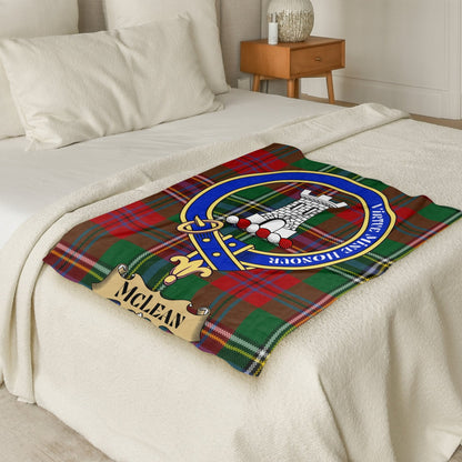 Scottish Clan McLean Crest Tartan Blanket