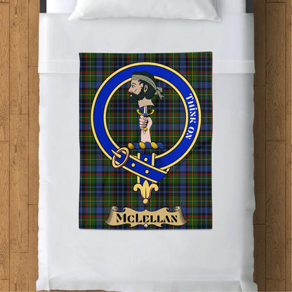 Scottish Clan McLellan Crest Tartan Blanket