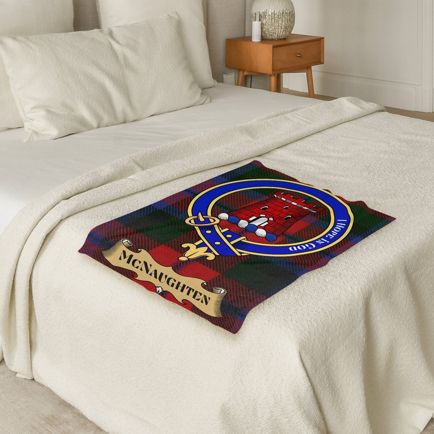 Scottish Clan McNaughten Tartan Throw Blanket