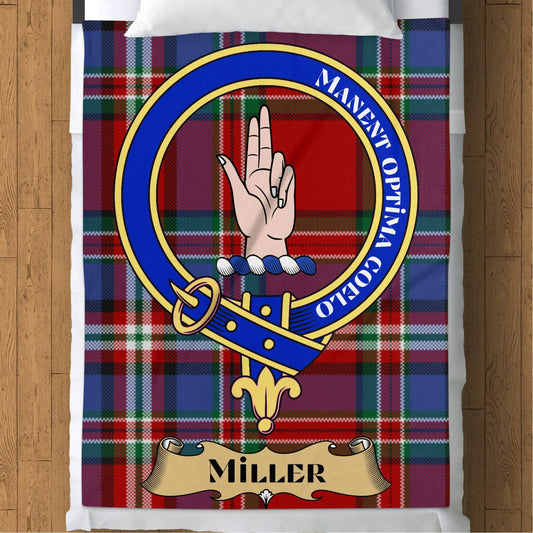 Scottish Clan Miller Tartan Throw Blanket