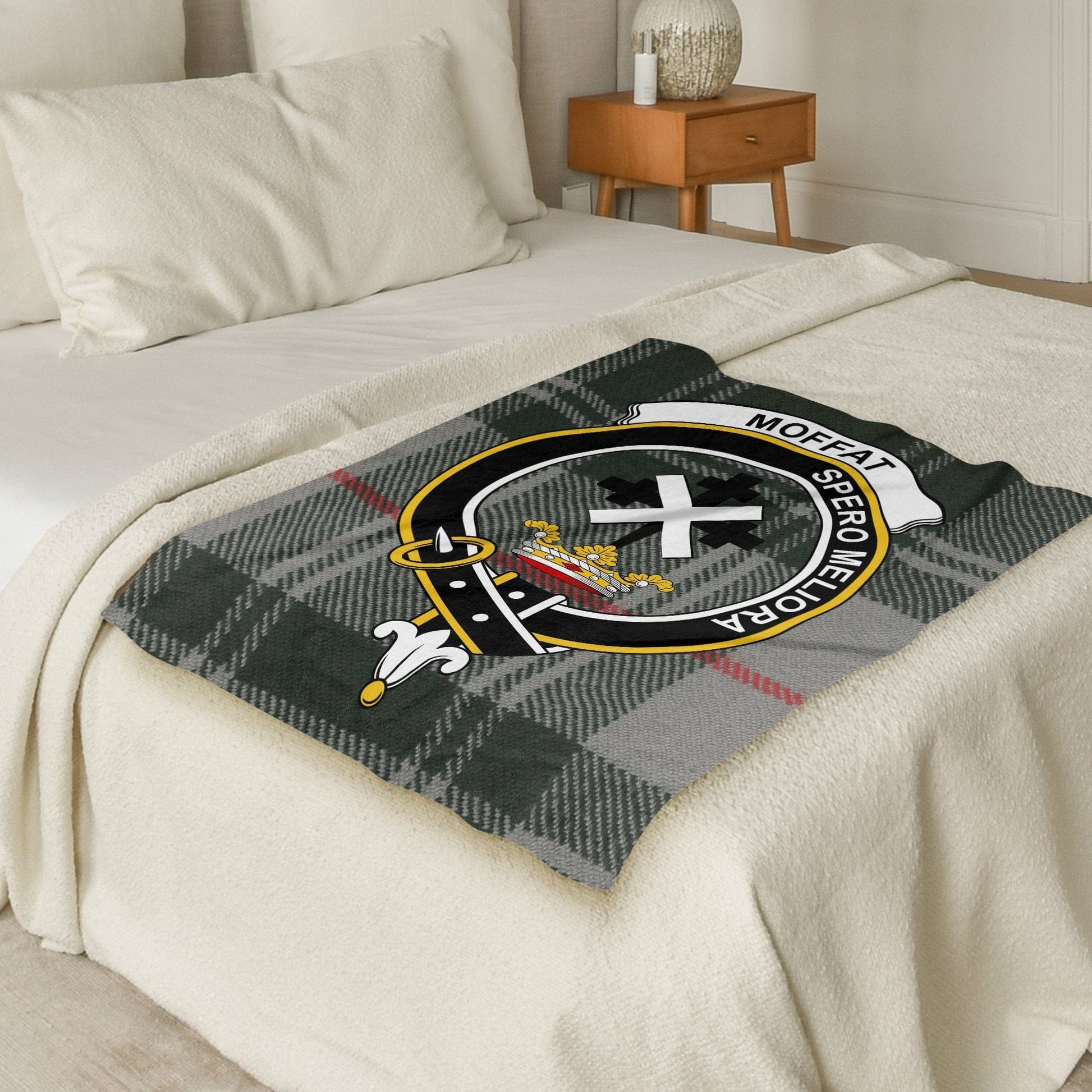 Scottish Clan Moffat Tartan Plaid Throw Blanket