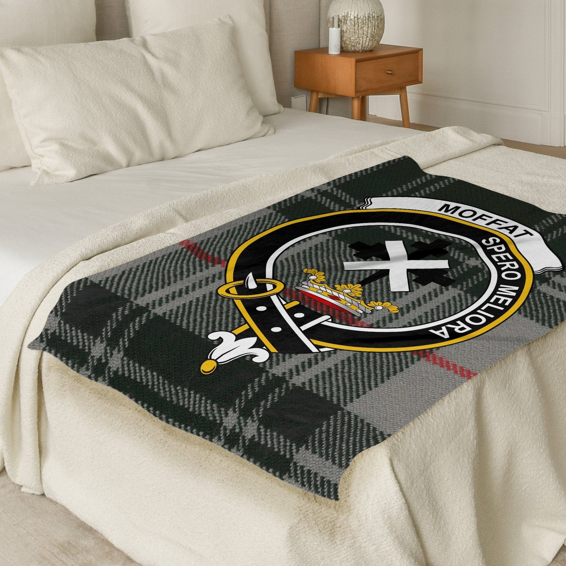 Scottish Clan Moffat Tartan Plaid Throw Blanket