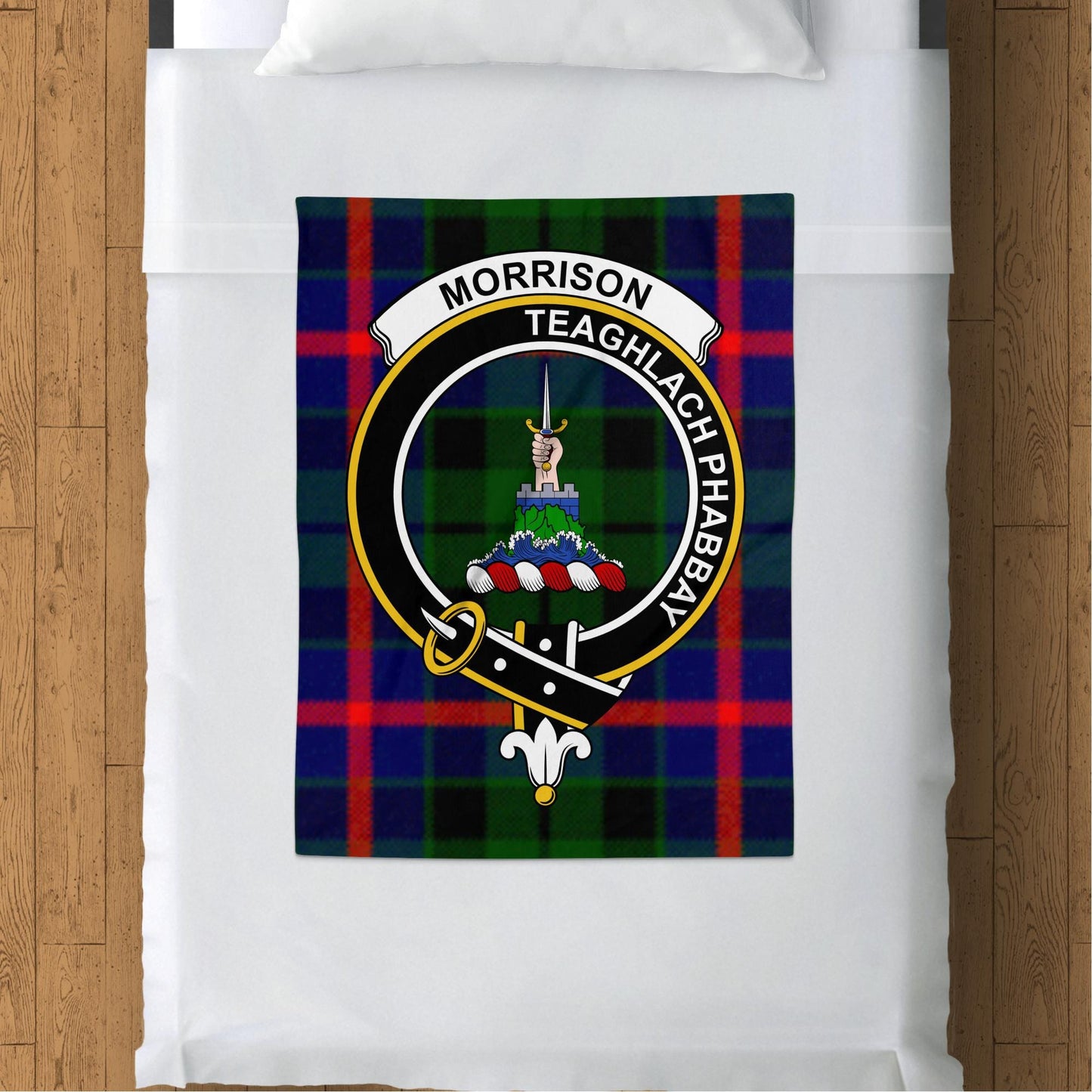 Scottish Clan Morrison Tartan Throw Blanket