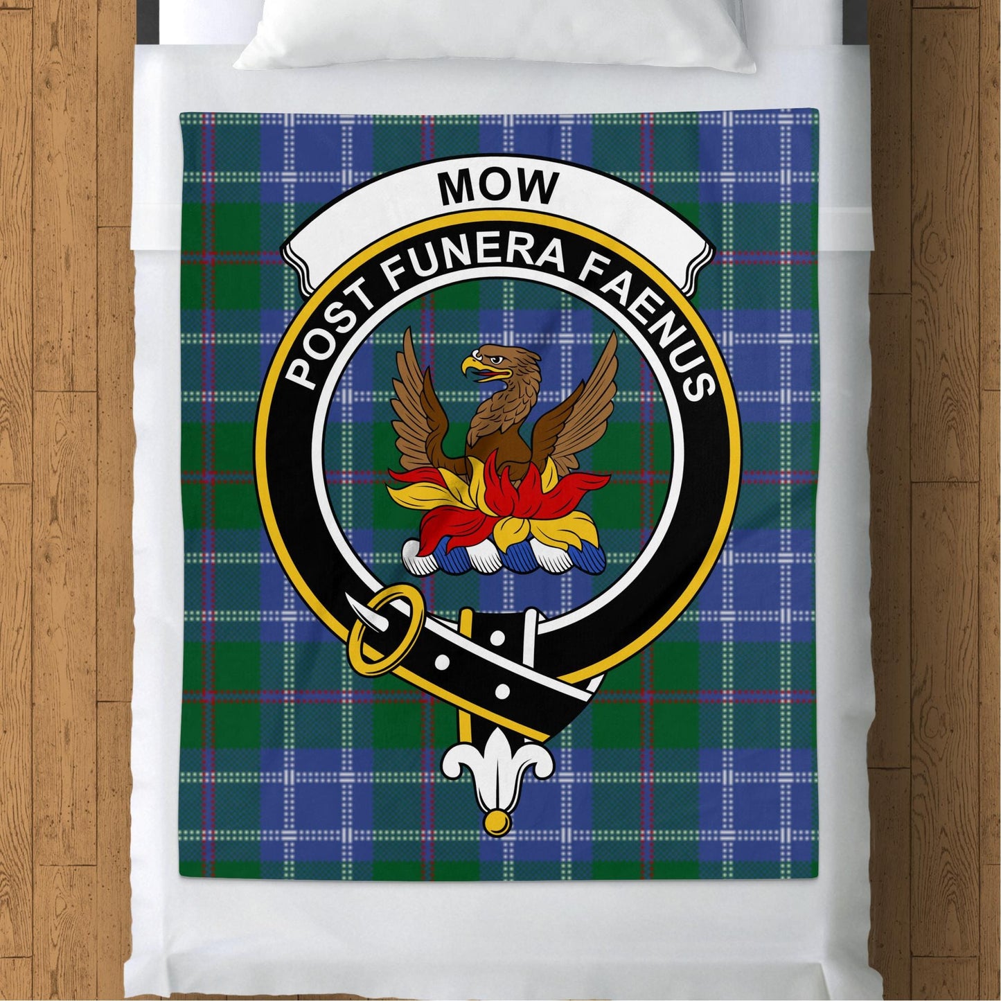 Scottish Clan Mow Crest Tartan Throw Blanket