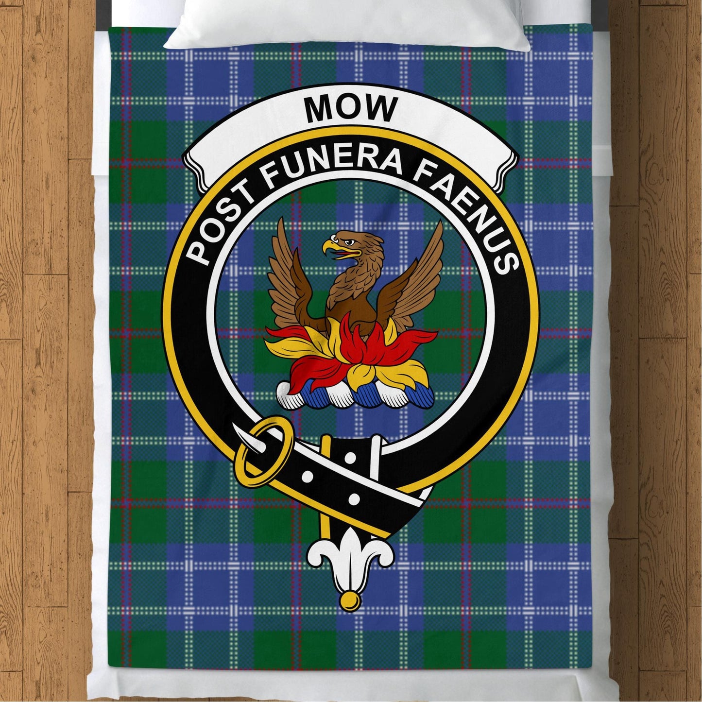 Scottish Clan Mow Crest Tartan Throw Blanket