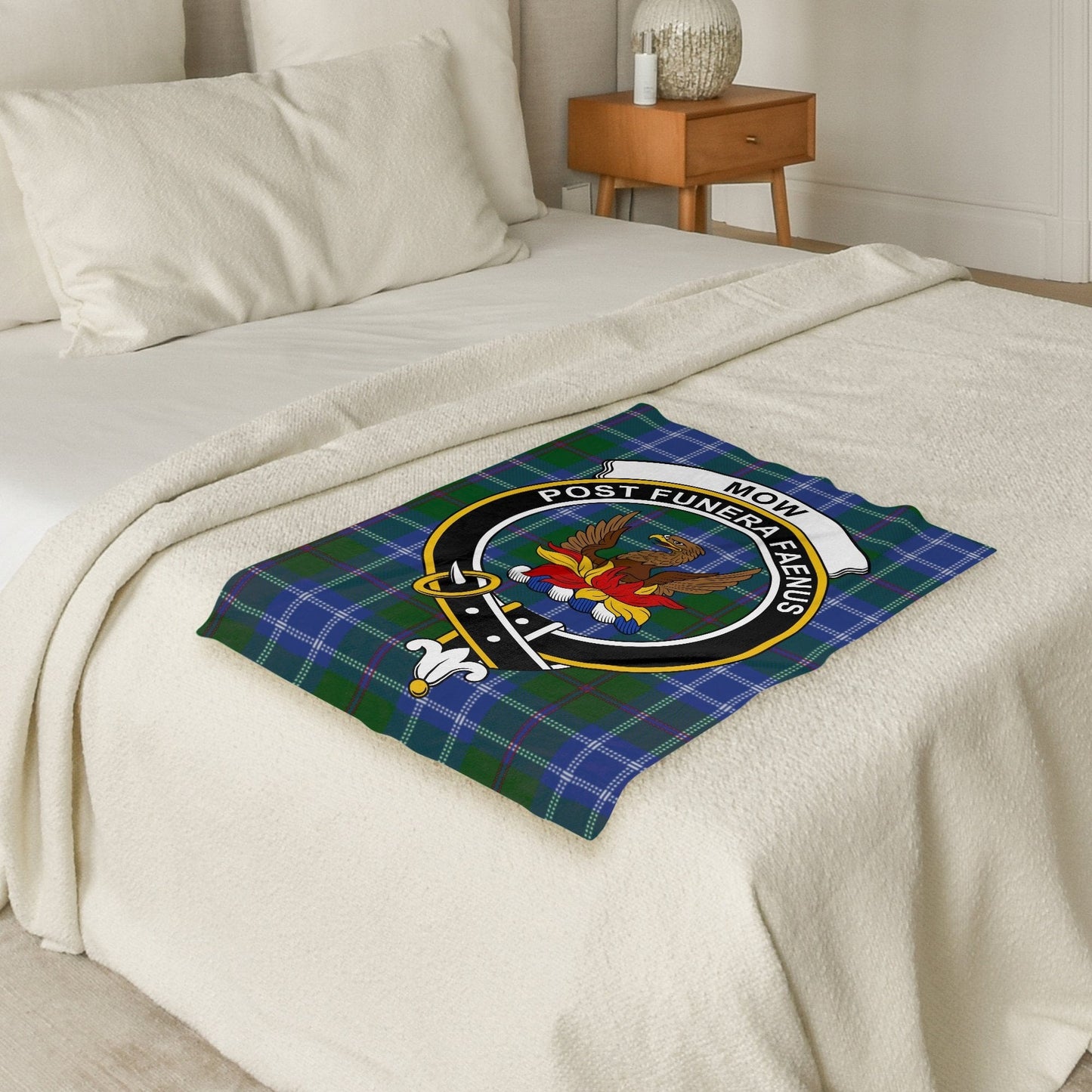 Scottish Clan Mow Crest Tartan Throw Blanket