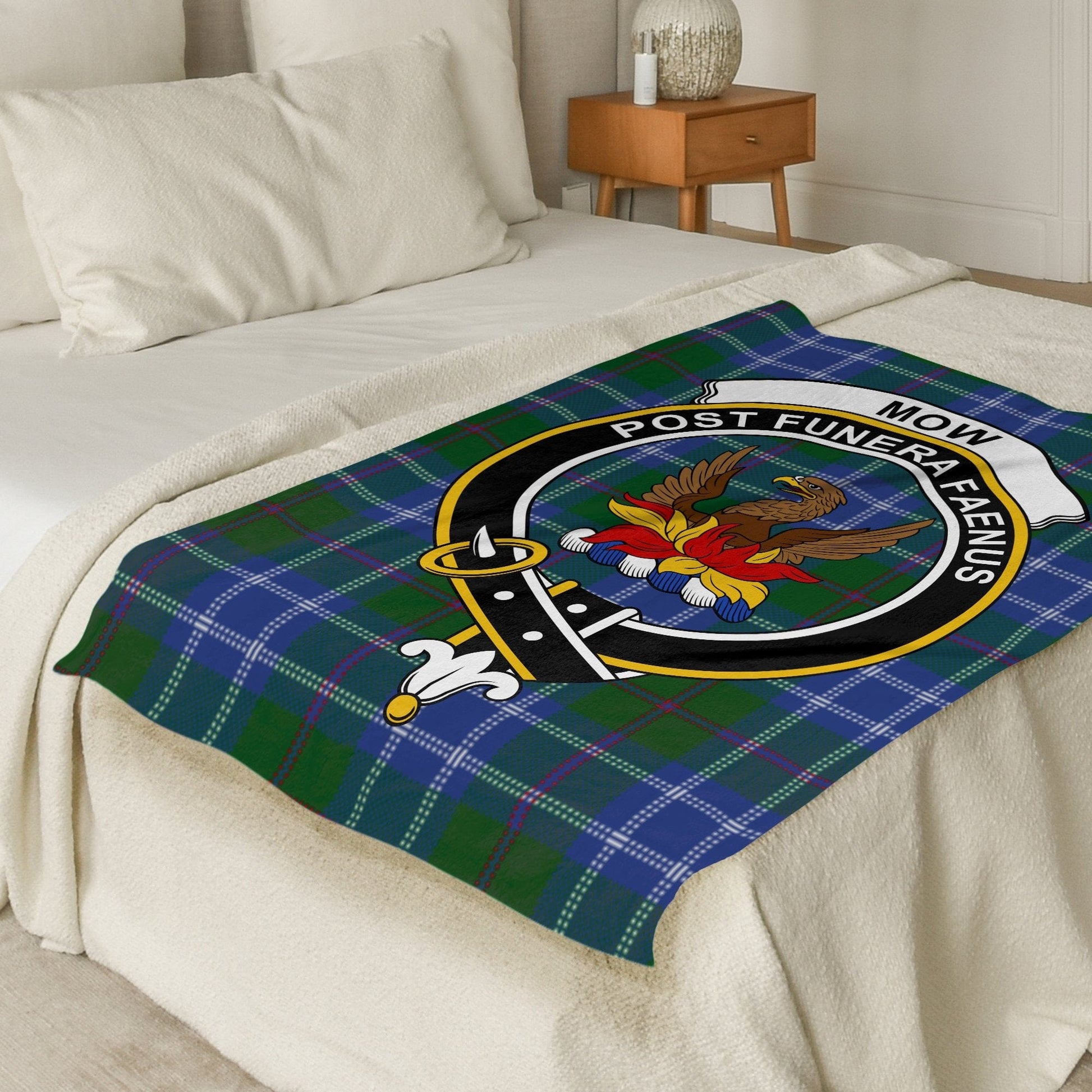 Scottish Clan Mow Crest Tartan Throw Blanket