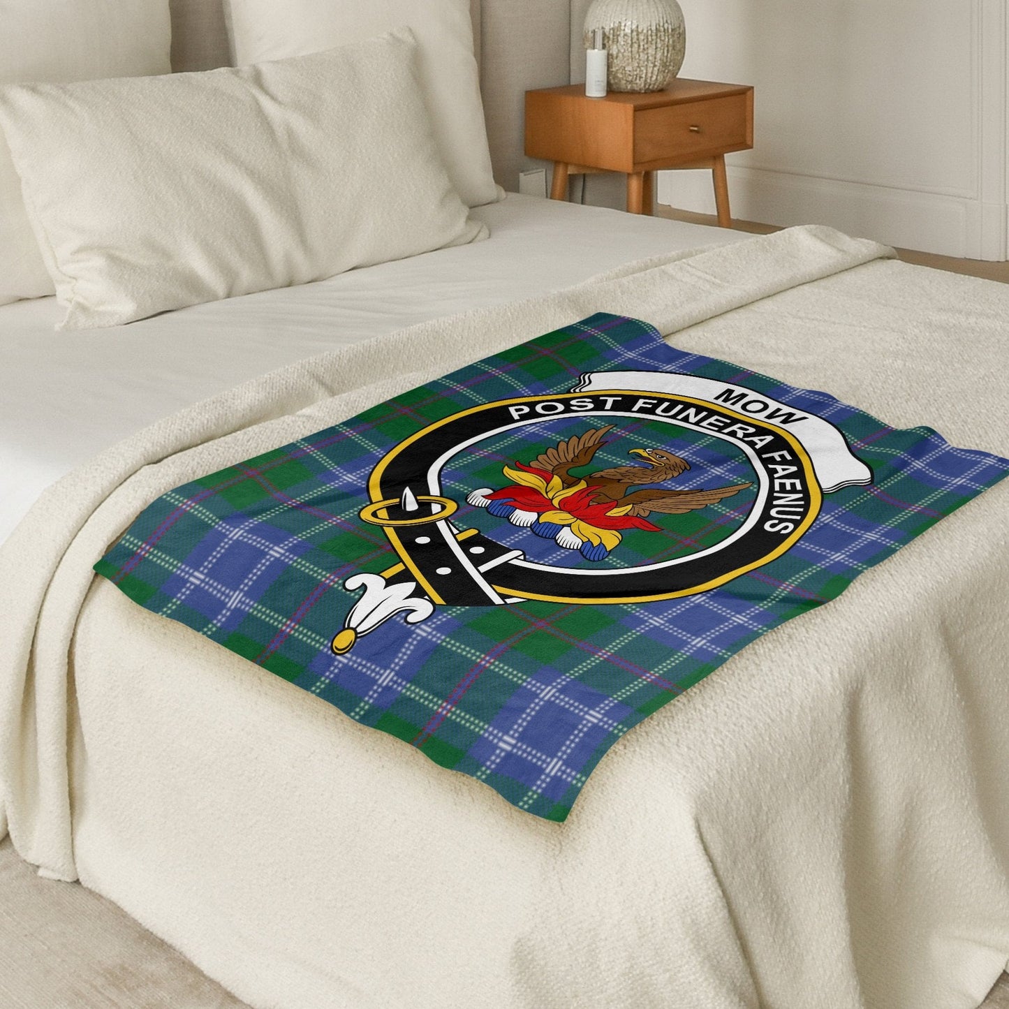 Scottish Clan Mow Crest Tartan Throw Blanket