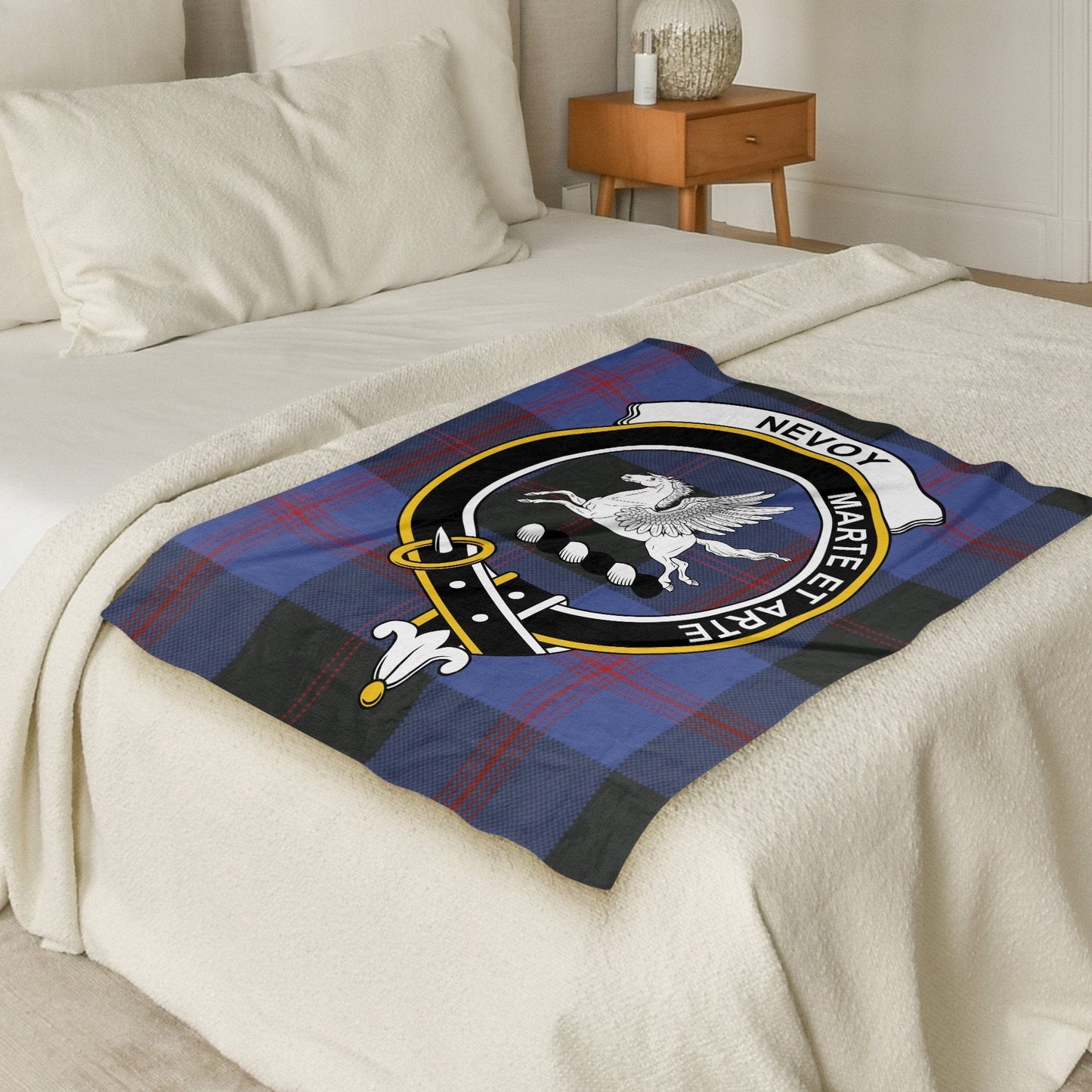 Scottish Clan Nevoy Tartan Throw Blanket