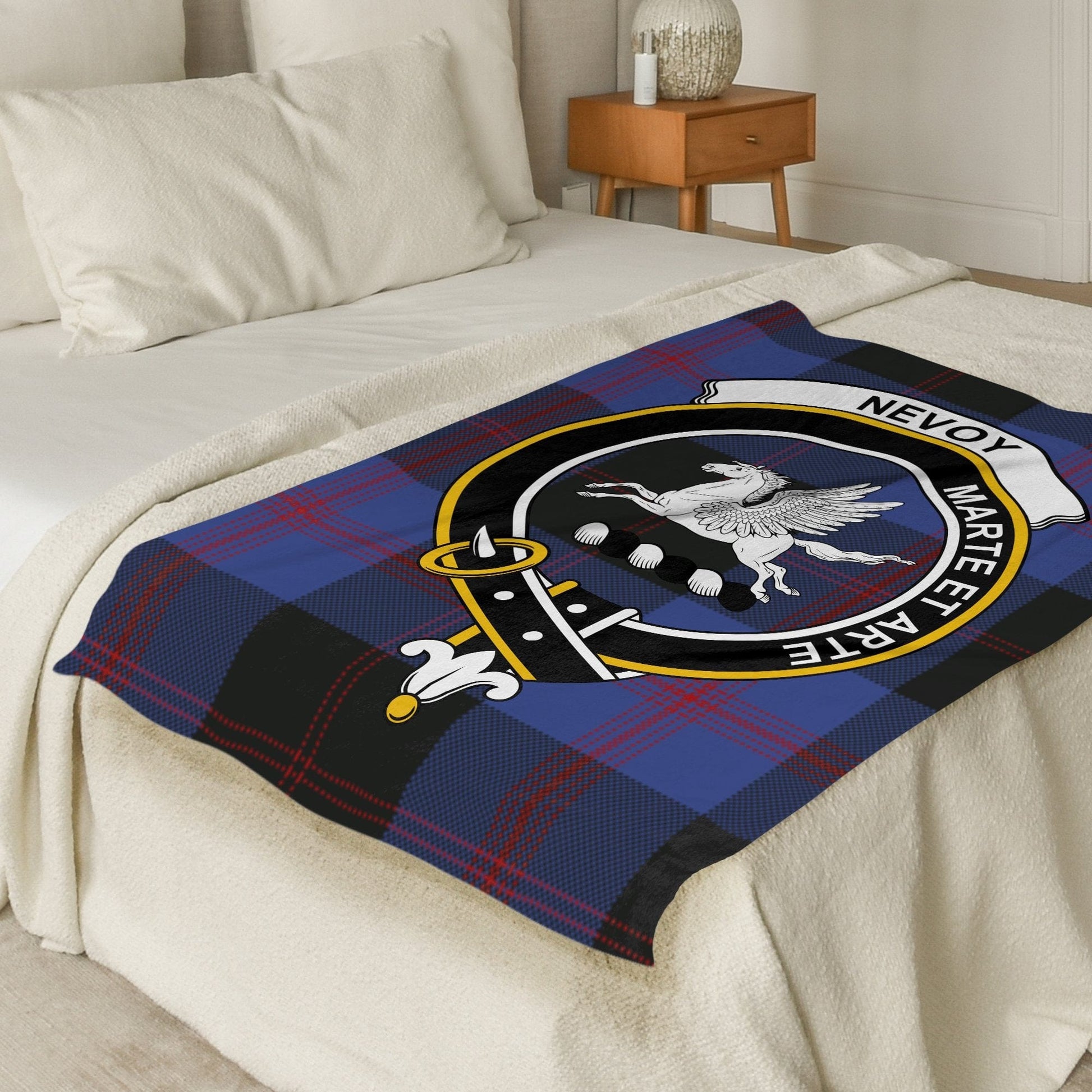 Scottish Clan Nevoy Tartan Throw Blanket