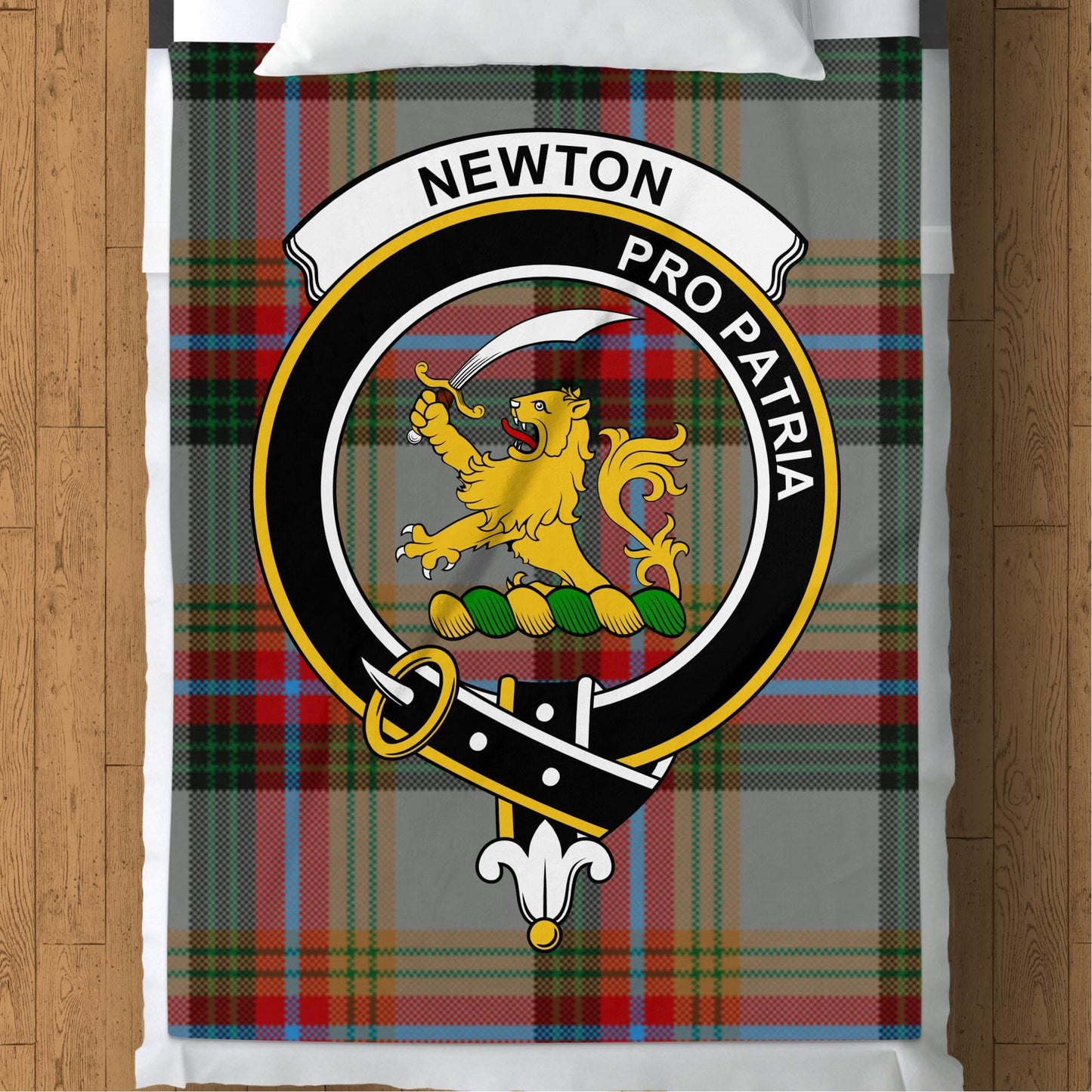 Scottish Clan Newton Pro Patria Tartan Throw Blanket