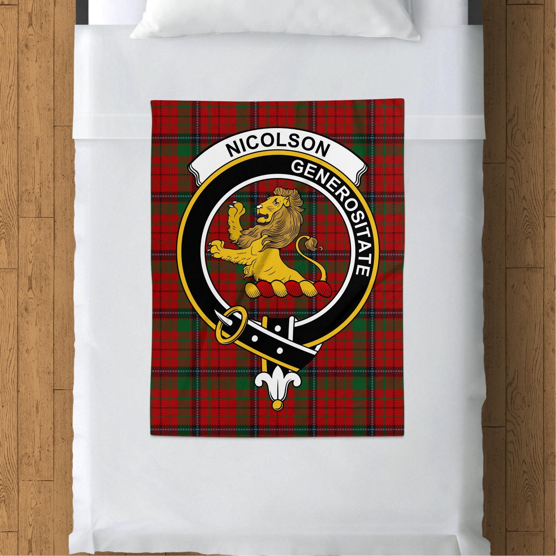 Scottish Clan Nicolson Tartan Throw Blanket