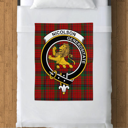 Scottish Clan Nicolson Tartan Throw Blanket