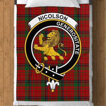 Scottish Clan Nicolson Tartan Throw Blanket