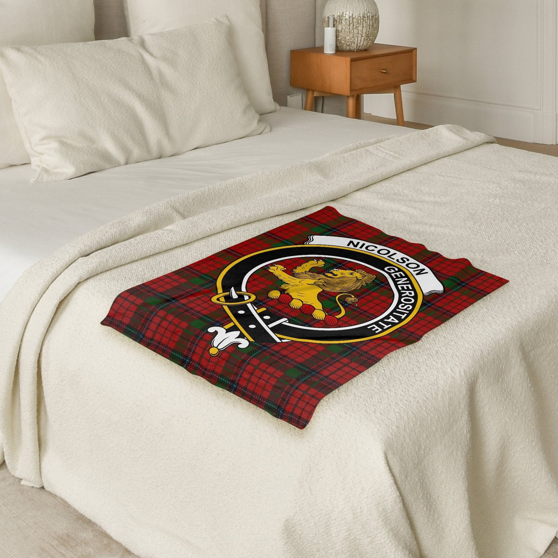 Scottish Clan Nicolson Tartan Throw Blanket