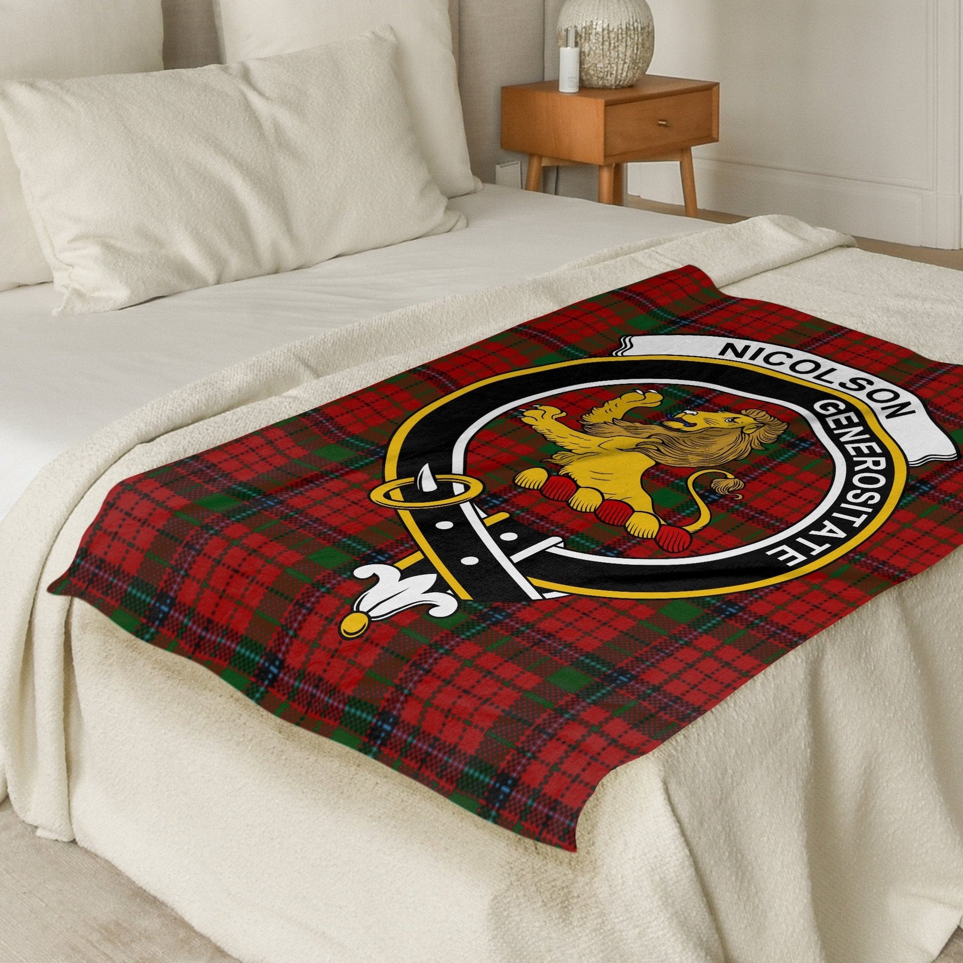 Scottish Clan Nicolson Tartan Throw Blanket