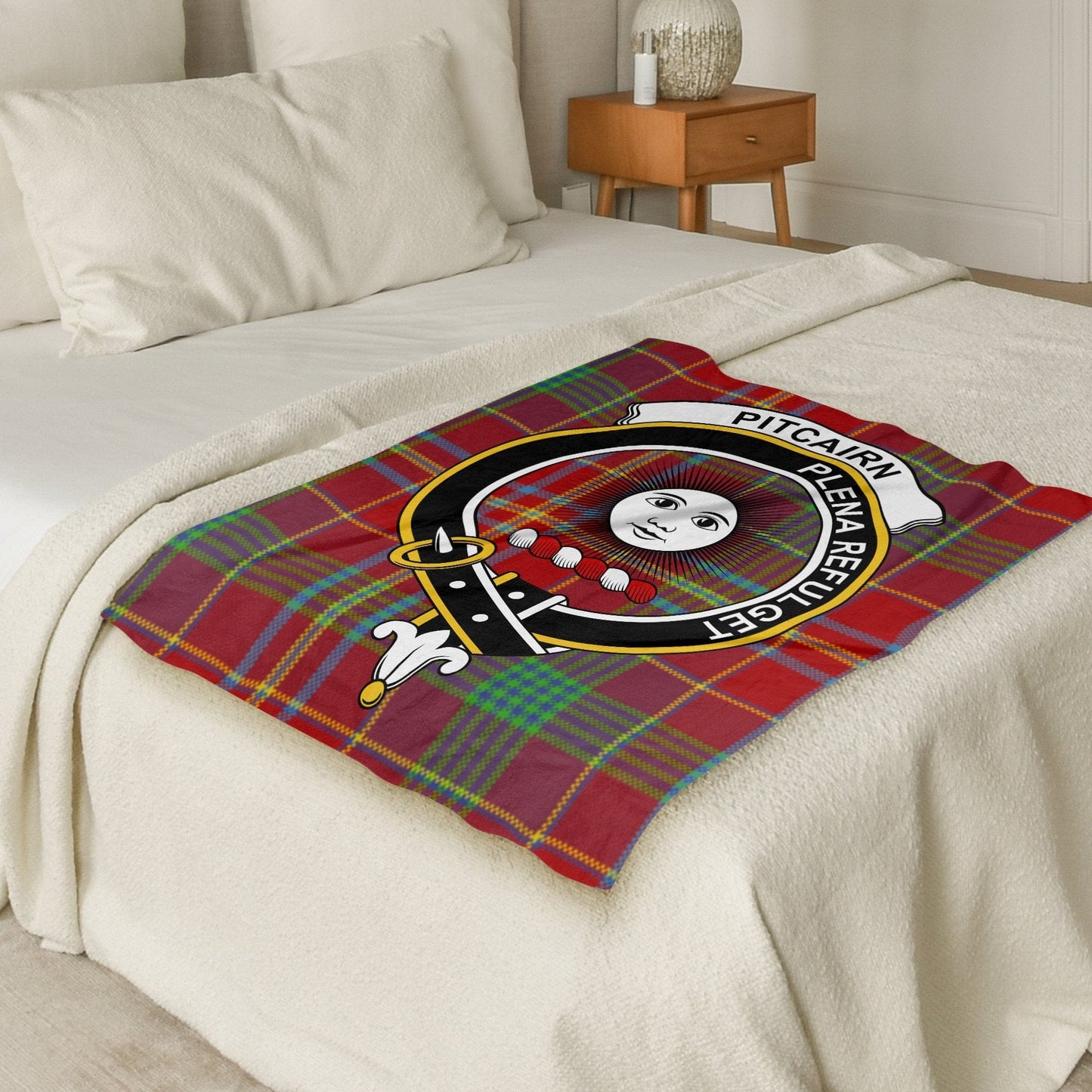 Scottish Clan Pitcairn Tartan Throw Blanket