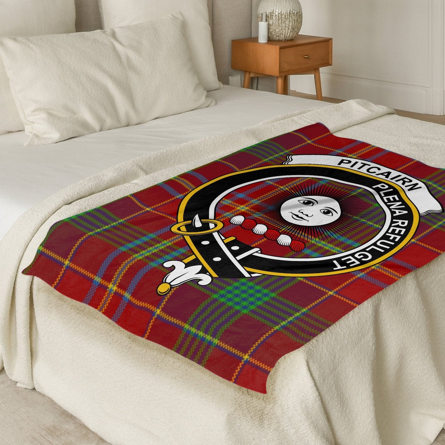 Scottish Clan Pitcairn Tartan Throw Blanket