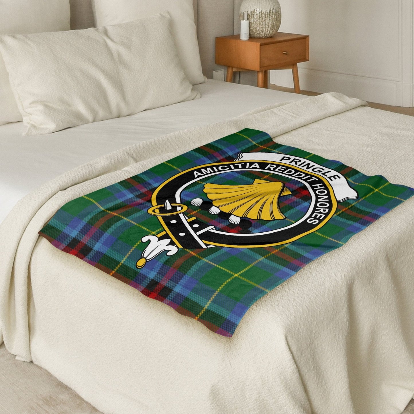 Scottish Clan Pringle Tartan Throw Blanket