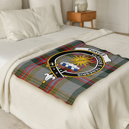 Scottish Clan Purves Tartan Throw Blanket