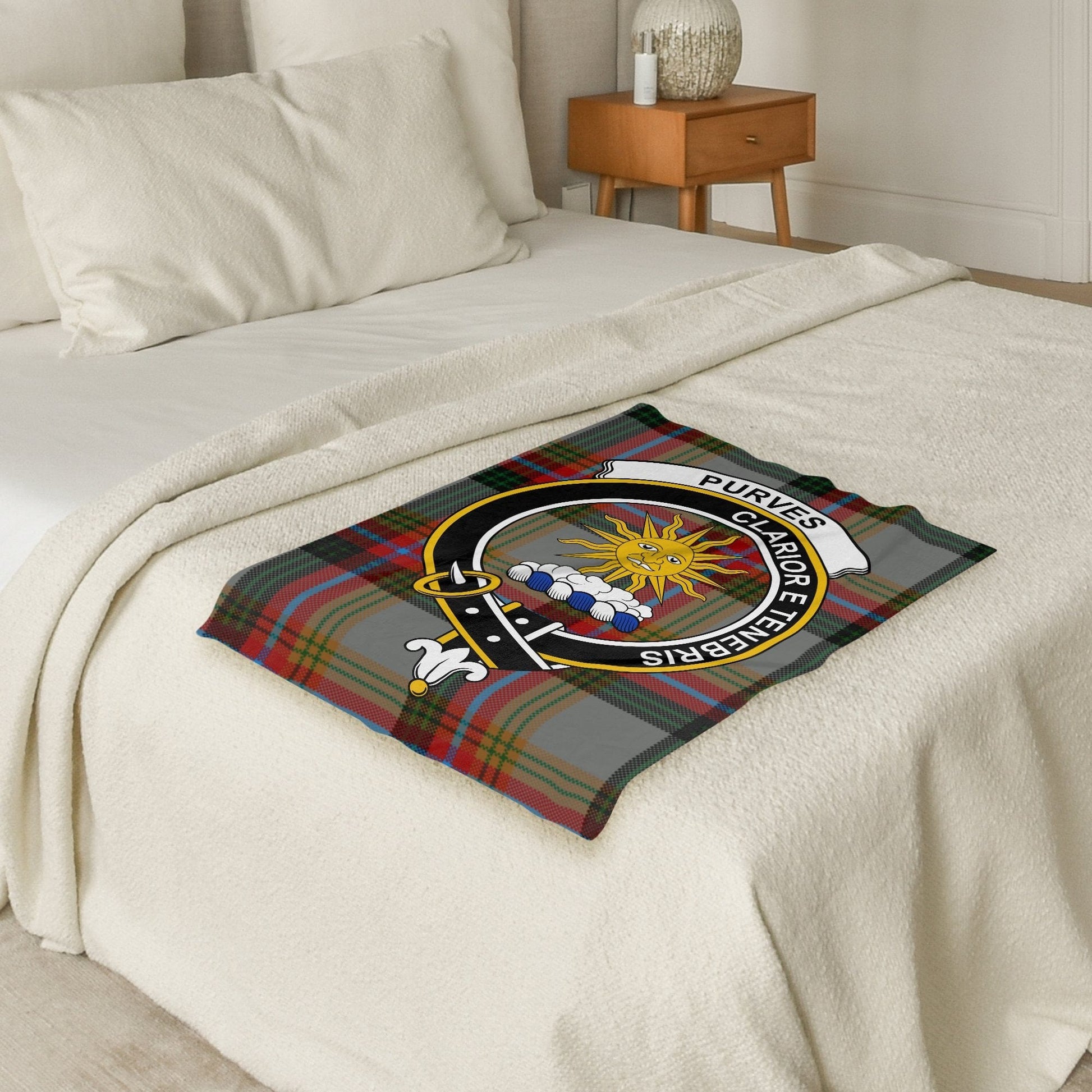 Scottish Clan Purves Tartan Throw Blanket